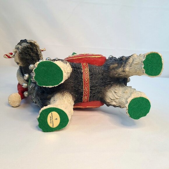 Danbury Mint Miniature Schnauzer Resin Figure Christmas Santa Dog 9 x 10 x 5 Vtg - Picture 10 of 11